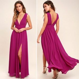 Lulus Heavenly Hues Magenta Maxi Dress Size Medium